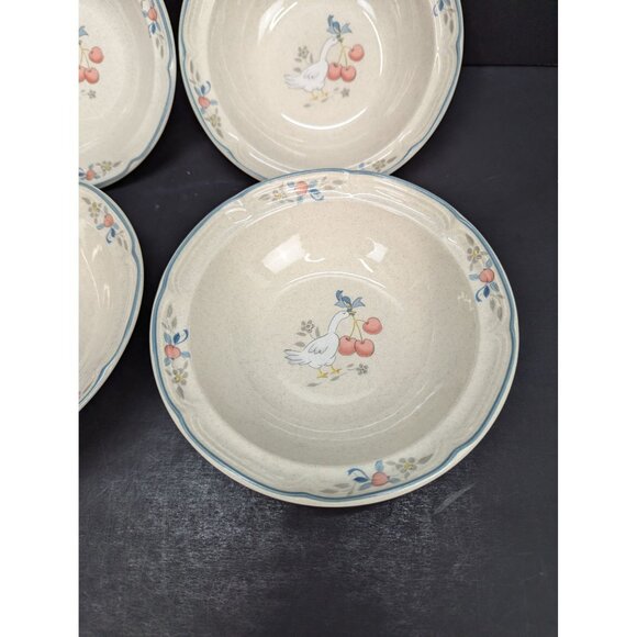 Vintage 1986 International Stoneware Japan Marmalade 6 1/2" Cereal Bowl Lot of 4 - Picture 5 of 8